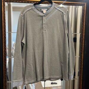 Carbon2cobalt Henley long sleeved men's shirt tan/dark back check